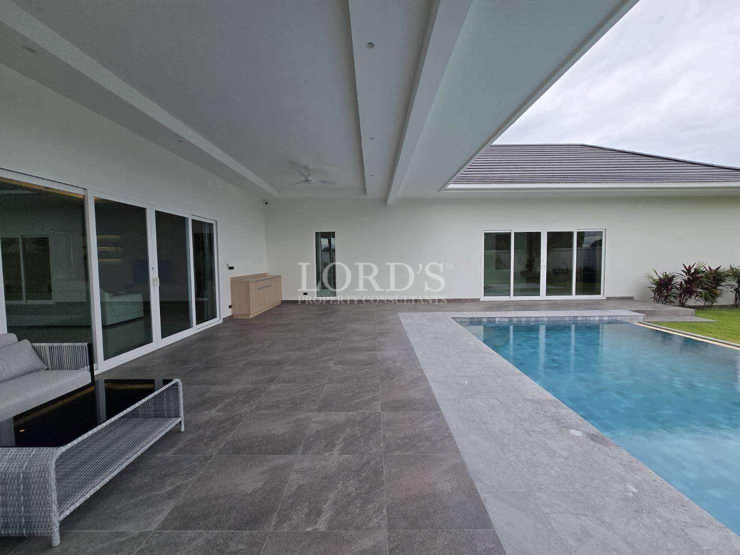 Modern villa with pool and patio